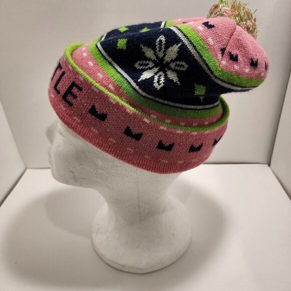 Seattle Seahawks 12 Pink Knit Beanie Hat Winter Cap Pom - Picture 4 of 7